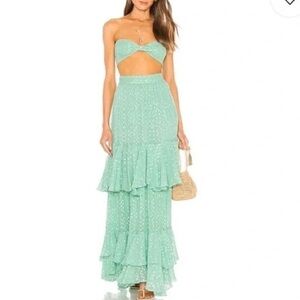 ROCOCO SAND Aria Tiered Maxi Skirt in mint size M